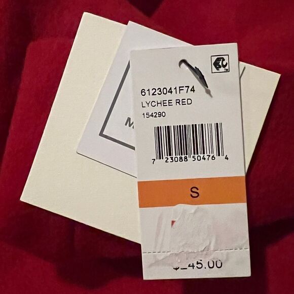 Anne Klein Womens Double-Breasted Peacoat Wool Blend Lychee Red Small NWT - Picture 9 of 9